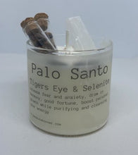 Load image into Gallery viewer, Palo Santo, Tigers Eye, Selenite Kandle
